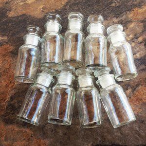 Set of 9,  2oz Glass Apothecary Bottles